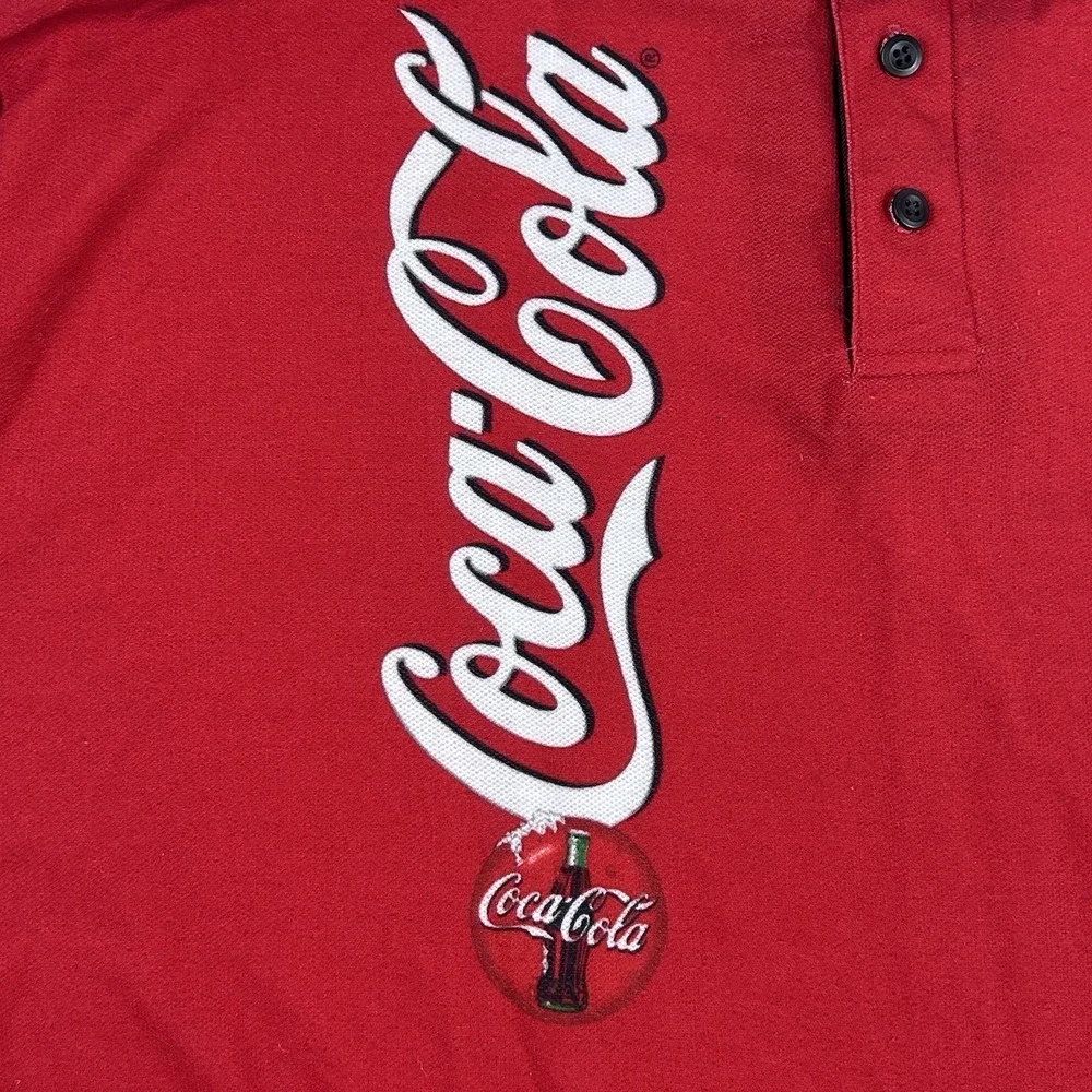 Vintage 1990s‎ Coca-Cola Coke Polo Shirt Men's XL Red Pocket Work Uniform USA
